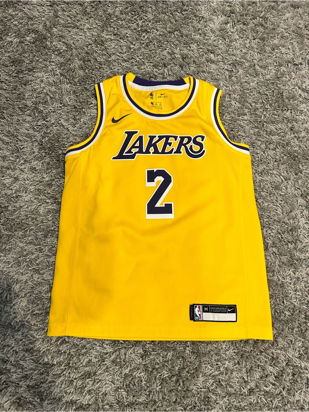 Nike Yellow & Purple Los Angeles Lakers #2 Jersey - Kids